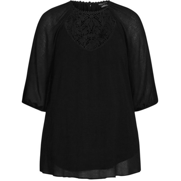 City chic black lace love top sz 18 NWT - Picture 3 of 10